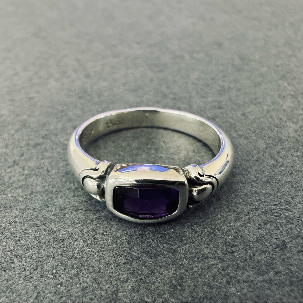 Bask Sterling Silver Amethyst Ring
